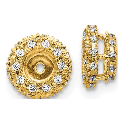 14K Yellow Gold 1/5 ct tw Diamond Circle Earring Jackets