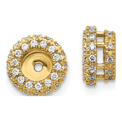 14K Yellow Gold 3/8 ct tw Diamond Circle Earring Jackets
