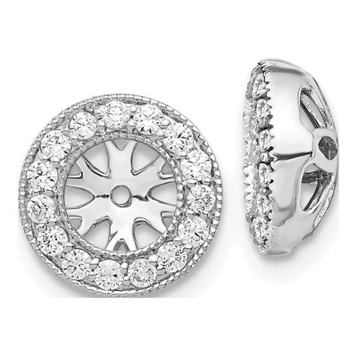 14K White Gold 1/4 ct tw Diamond Circle Earring Jackets