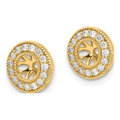 14K Yellow Gold 1/4 ct tw Diamond Circle Earring Jackets – view 2