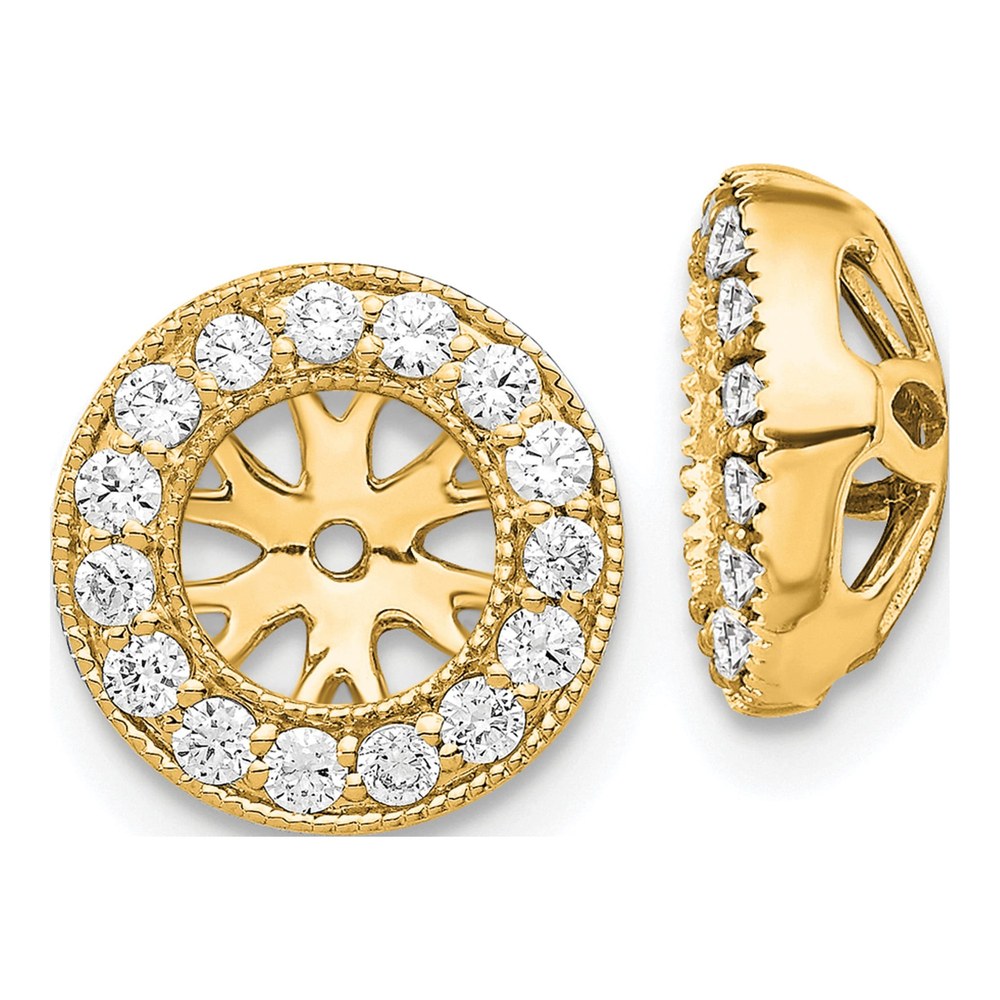 Main product image | 14K Yellow Gold 1/4Ct Diamond Earring Jackets | earrings | romantic style