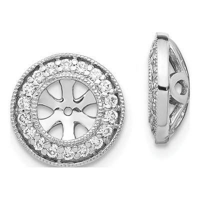 14K White Gold 1/3 ct tw Diamond Circle Earring Jackets