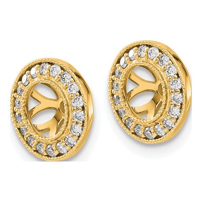 14K Yellow Gold 1/3 ct tw Diamond Circle Earring Jackets – view 2