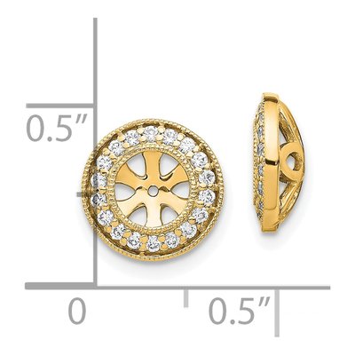 14K Yellow Gold 1/3 ct tw Diamond Circle Earring Jackets – view 3