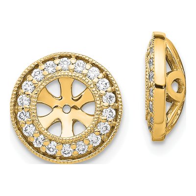 14K Yellow Gold 1/3 ct tw Diamond Circle Earring Jackets