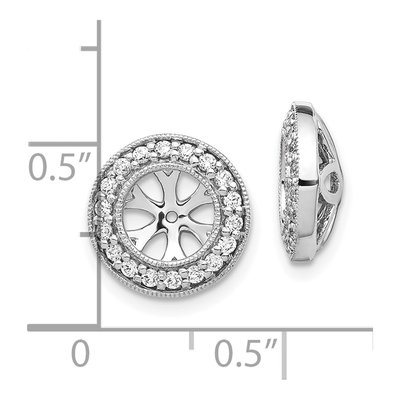 10K White Gold 1/3 ct tw Diamond Opening Round Earring Jackets – view 3