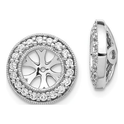 10K White Gold 1/3 ct tw Diamond Opening Round Earring Jackets
