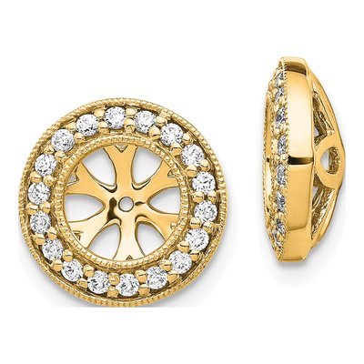 14K Yellow Gold 1/3 ct tw Diamond Circle Earring Jackets