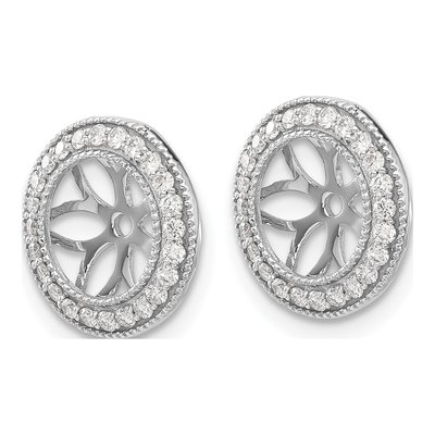 10K White Gold 3/8 ct tw Diamond Opening Round Earring Jackets – view 2