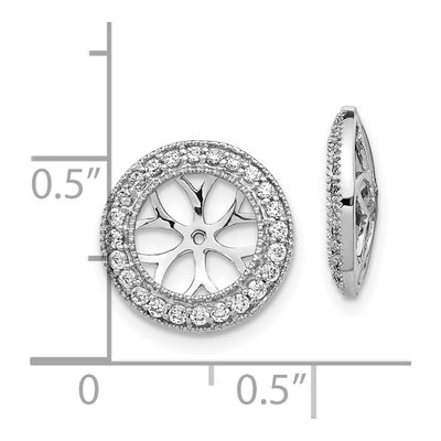 10K White Gold 3/8 ct tw Diamond Opening Round Earring Jackets – view 3