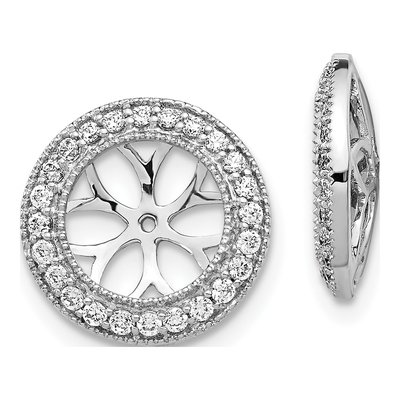 10K White Gold 3/8 ct tw Diamond Opening Round Earring Jackets