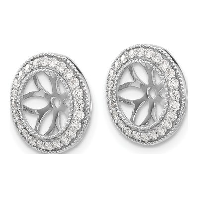 14K White Gold 3/8 ct tw Diamond Circle Earring Jackets – view 3