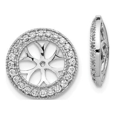 14K White Gold 3/8 ct tw Diamond Circle Earring Jackets