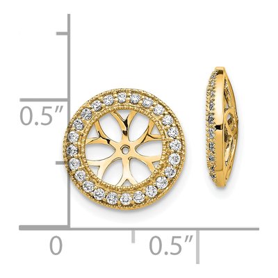 14K Yellow Gold 3/8 ct tw Diamond Circle Earring Jackets – view 3