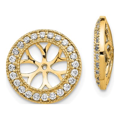 14K Yellow Gold 3/8 ct tw Diamond Circle Earring Jackets