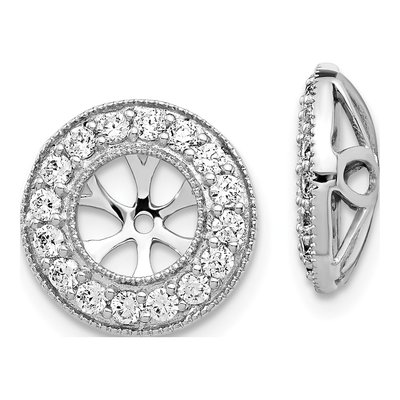 14K White Gold 3/4 ct tw Diamond Circle Earring Jackets