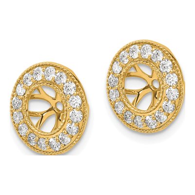 14K Yellow Gold 3/4 ct tw Diamond Circle Earring Jackets – view 2