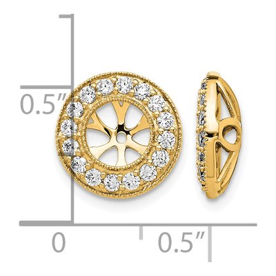 14K Yellow Gold 3/4 ct tw Diamond Circle Earring Jackets – view 3