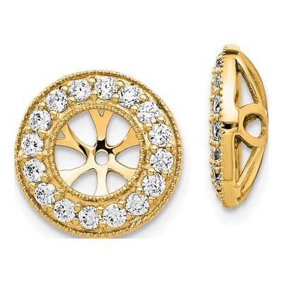14K Yellow Gold 3/4 ct tw Diamond Circle Earring Jackets