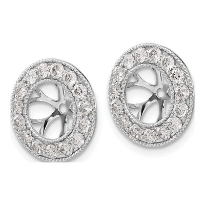 14K White Gold 1 ct tw Diamond Circle Earring Jackets – view 3