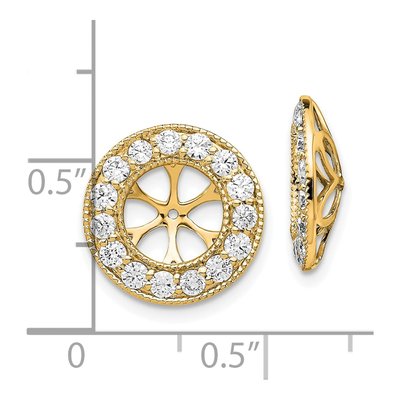 14K Yellow Gold 1 ct tw Diamond Circle Earring Jackets – view 3