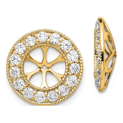 14K Yellow Gold 1 ct tw Diamond Circle Earring Jackets