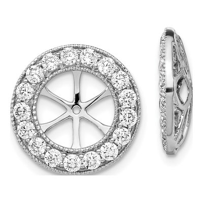 14K White Gold 1.19 ct tw Diamond Circle Earring Jackets