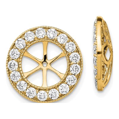 14K Yellow Gold 1.19 ct tw Diamond Circle Earring Jackets