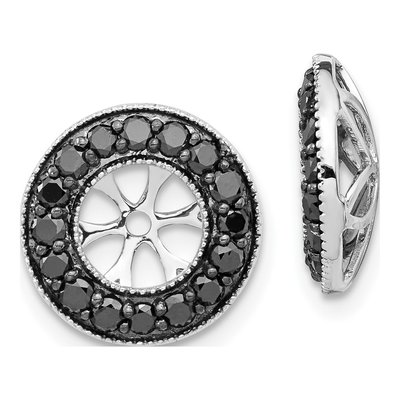 14K White Gold 3/4 ct tw Diamond Circle Earring Jackets