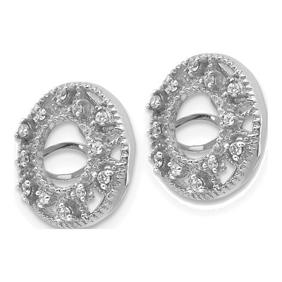 14K White Gold 1/10 ct tw Diamond Circle Earring Jackets – view 3