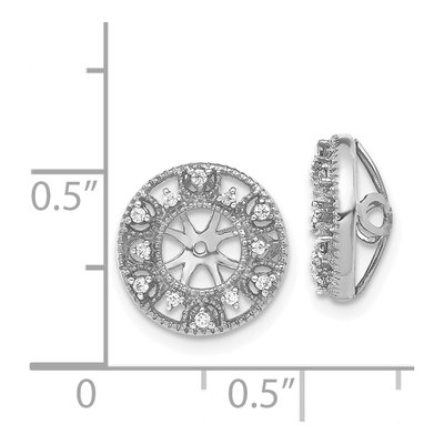 14K White Gold 1/10 ct tw Diamond Circle Earring Jackets – view 4