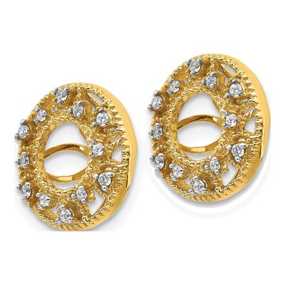 14K Yellow Gold 1/10 ct tw Diamond Fancy Circle Earring Jackets – view 3