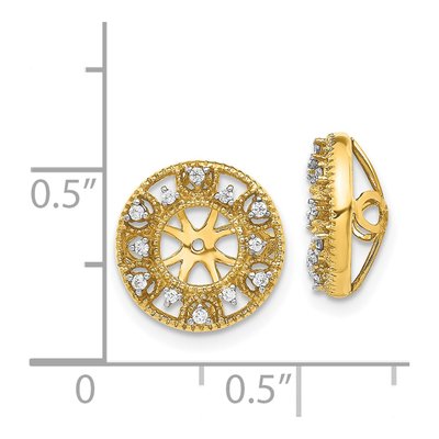 14K Yellow Gold 1/10 ct tw Diamond Fancy Circle Earring Jackets – view 4