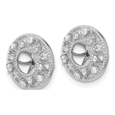 14K White Gold 1/4 ct tw Diamond Circle Earring Jackets – view 2