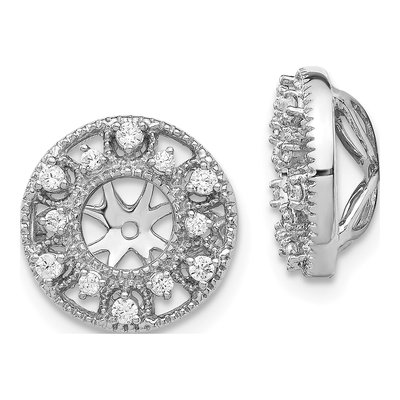 14K White Gold 1/4 ct tw Diamond Circle Earring Jackets