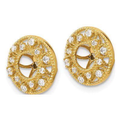 14K Yellow Gold 1/4 ct tw Diamond Fancy Circle Ear Earring Jackets – view 2