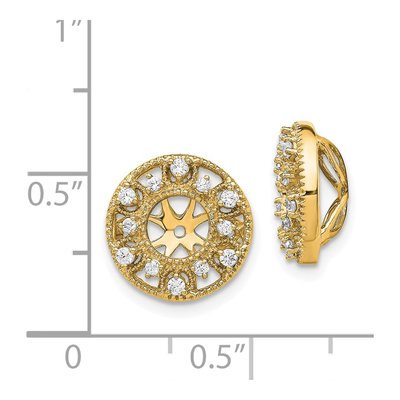 14K Yellow Gold 1/4 ct tw Diamond Fancy Circle Ear Earring Jackets – view 3