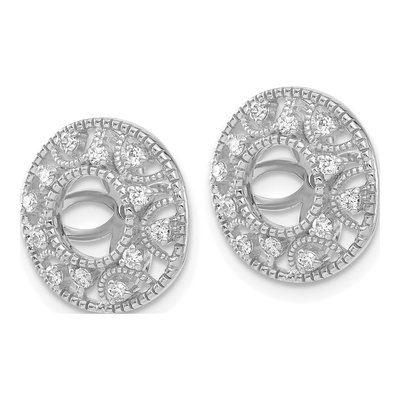 14K White Gold 1/4 ct tw Diamond Circle Earring Jackets – view 2