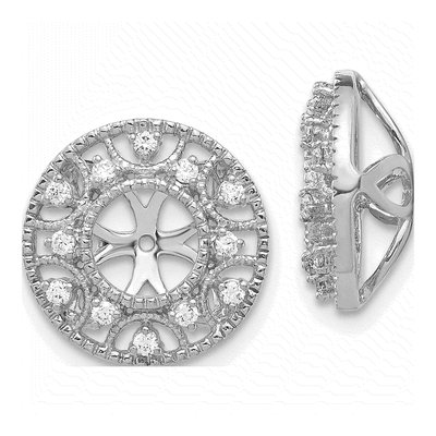 14K White Gold 1/4 ct tw Diamond Circle Earring Jackets