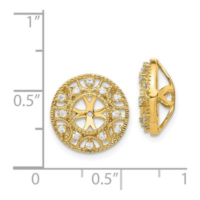 14K Yellow Gold 1/4 ct tw Diamond Fancy Circle Earring Jackets – view 4