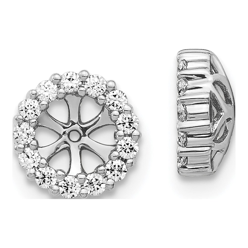 14K White Gold 1/4 ct tw Diamond Circle Earring Jackets