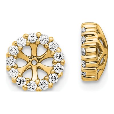 14K Yellow Gold 1/4 ct tw Diamond Circle Earring Jackets