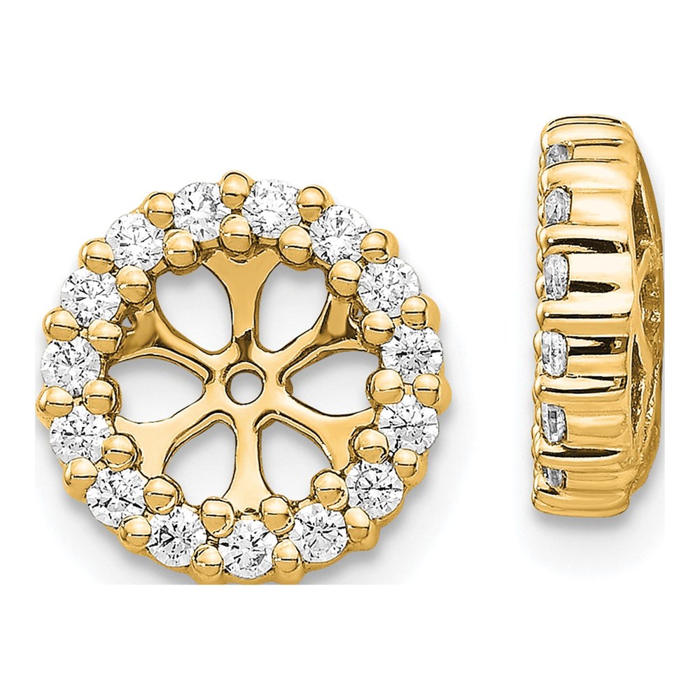 10K Yellow Gold 1/2 ct tw Diamond Earring Jackets