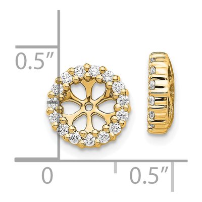 14K Yellow Gold Diamond Circle Earring Jackets – view 3