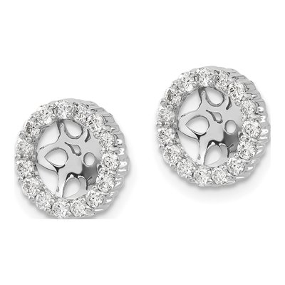 14K White Gold 1/2 ct tw Diamond Round Circle Earring Jackets – view 3