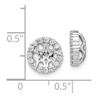 14K White Gold 1/2 ct tw Diamond Round Circle Earring Jackets – view 4