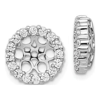 14K White Gold 3/4 ct tw Diamond Circle Earring Jackets