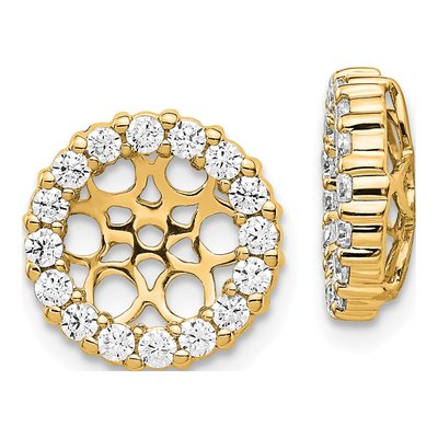 14K Yellow Gold 3/4 ct tw Diamond Circle Earring Jackets