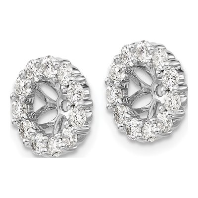 14K White Gold 1 ct tw Diamond Circle Earring Jackets – view 3