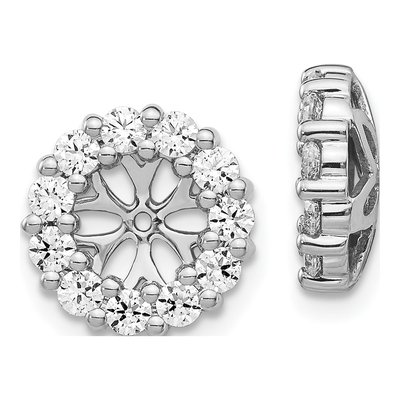 14K White Gold 1 ct tw Diamond Circle Earring Jackets